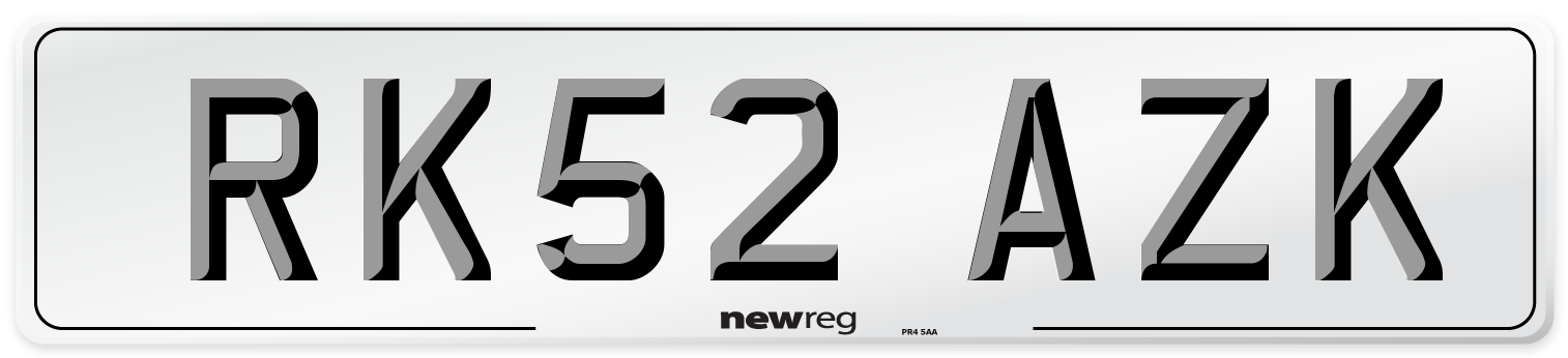 RK52 AZK Number Plate from New Reg